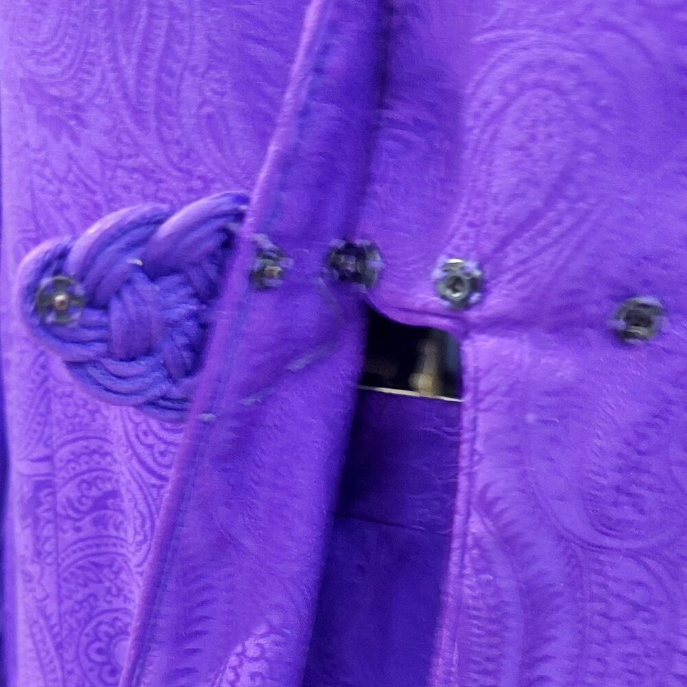 Maggy London PURPLE 100% Silk Asian Inspired Dress Suit Size 4P - Picture 9 of 13